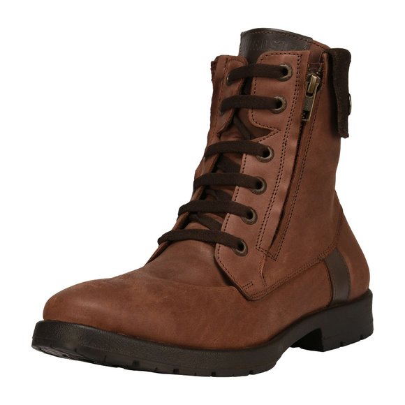 LIBERTYZENO Men\'s Brown  Lace-Up Casual Boots